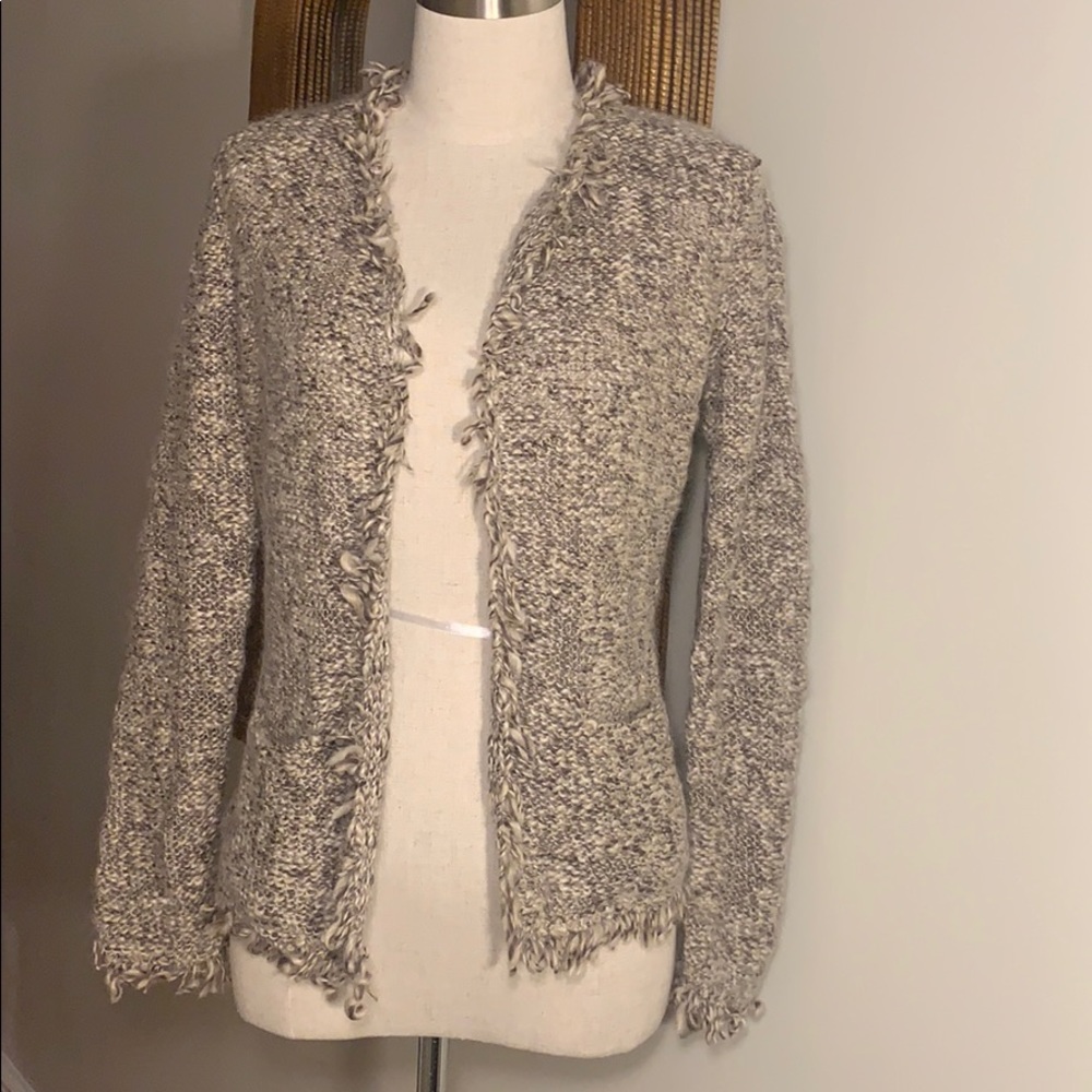 the cashmere project Brown Tan Fringed Sweater NWT
